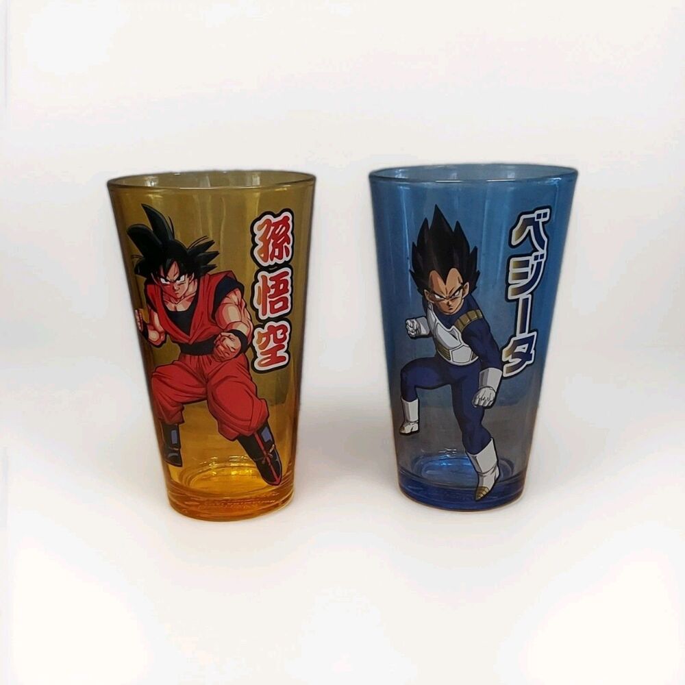 Dragon Ball Z Son Goku & Vegeta Orange & Blue Glass Set by Toei Animation